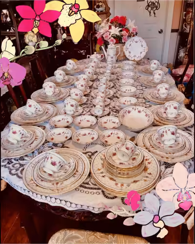 Sell separately pieces too! HUGE Vintage Royal Crown Derby dinner set ! Fine Bone China made in Engl...