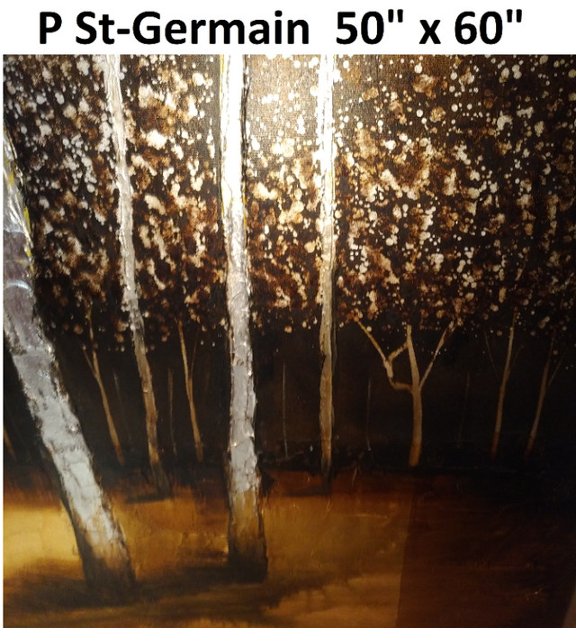 Forest - P St-Germain, Painting, Streched Canvas, 50 x 60 In. in Arts & Collectibles in Markham / York Region - Image 2