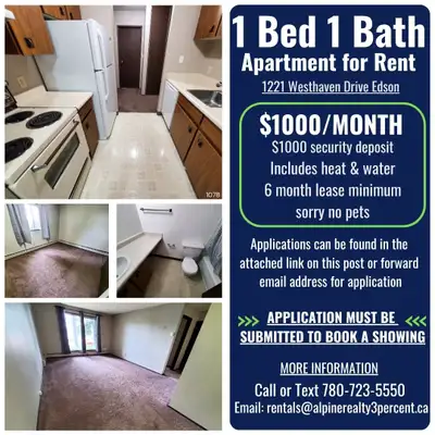 1 Bed 1 Bath Apartment for Rent in Edson