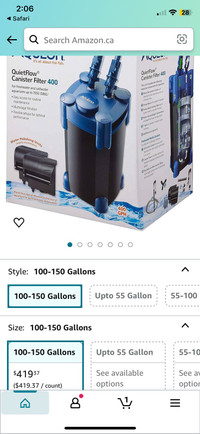 155 gallon fish tank filter 