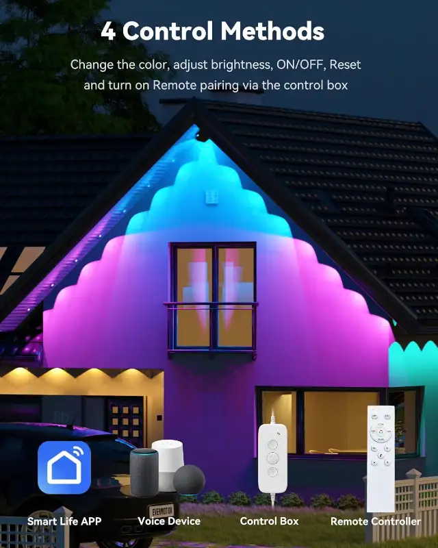 BNIB Permanent Outdoor Lights for House 100ft with 60 RGBCW LED in Outdoor Lighting in City of Toronto - Image 7