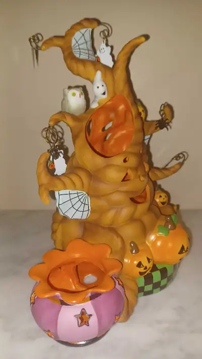 10"TBNIB Partylite Haunted Tealight Tree Candle Holder Halloween, View more