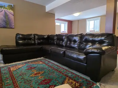 Faux-leather Sectional Sofa, View more