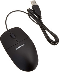 (New) AmazonBasics 3-Button USB Wired Computer Mouse