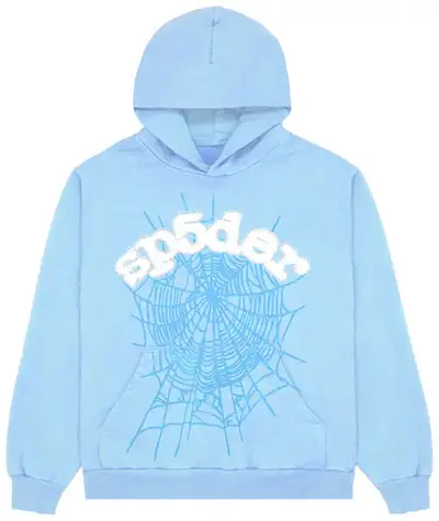 Authentic Light Blue Sp5der Hoodie, View more