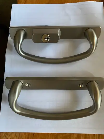 Key Locking Sliding Door Handle Satin Nickle, View more