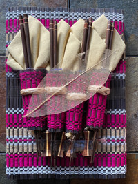 Japanese Chopsticks, Rests and Placemats Set