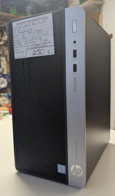 HP ProDesk 400 G4 MT i5-7500 3,4Ghz 16Go SSD 120Go HDD 500Go DVD, View more
