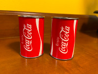 Vintage Coke Coca Cola Tin Soda Cans Salt and Pepper Shakers