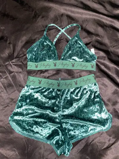 playboy pj set - emerald green, View more