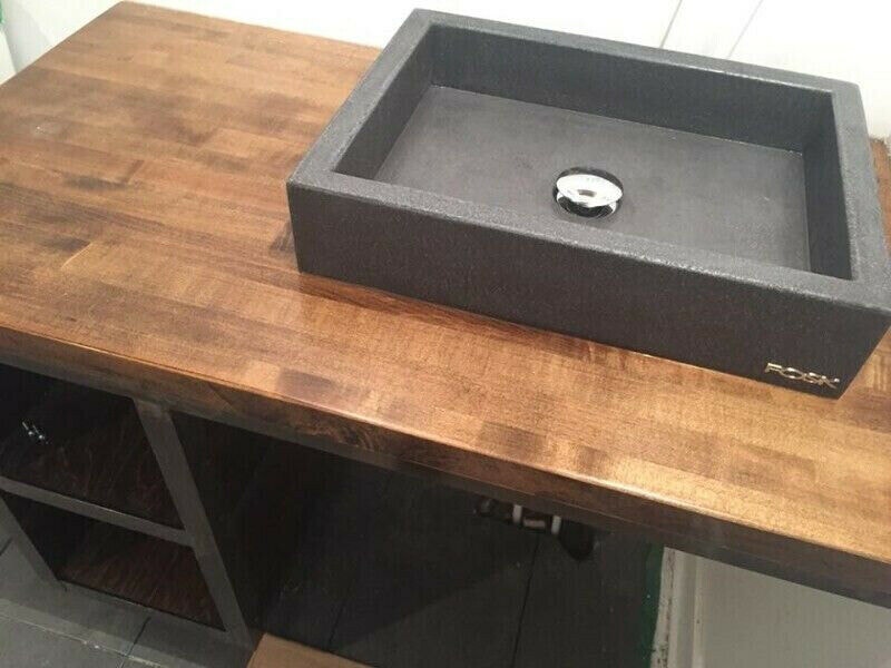 LAVABO DE SALLE DE BAIN EN BÉTON NOIR ANTHRACITE HAUT DE GAMME