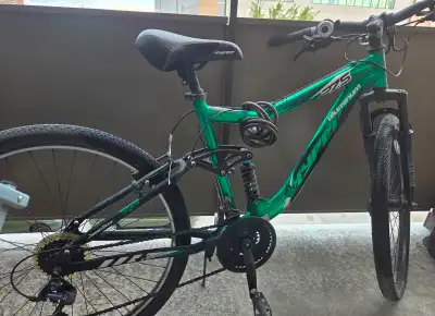 27.5" Full Suspension Mountain Bike – Green – Great Condition, View more