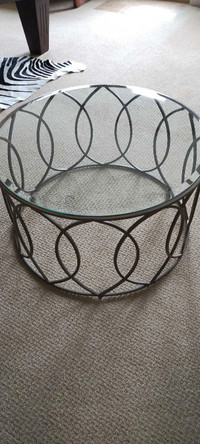 Pier 1 glass top coffee table