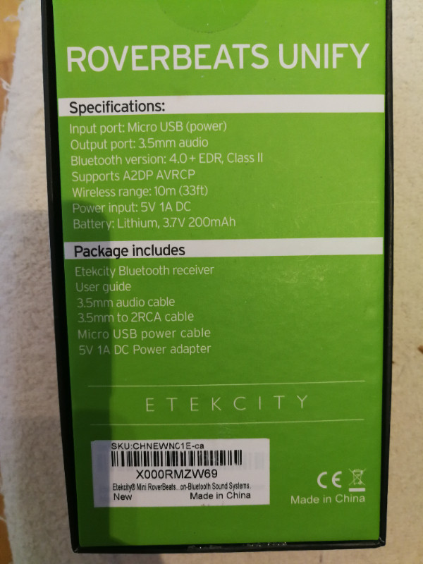 Etekcity Roverbeats Unify Bluetooth Receiver in Stereo Systems & Home Theatre in Edmonton - Image 2