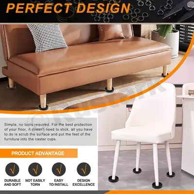 NEW 4 Pcs of 2" dia. or 2.5" sq. rubber non-skid furniture pads, View more