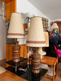 Superbe Grande Paire de Lampes Vintage style Bitossi