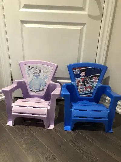 Kids' Plastic Patio Chair - Princess / Paw Patrol - Used , View more