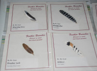 Brooches Carved in WOOD, Hand painted - Bird's Feather