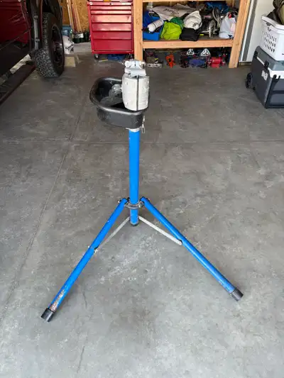 This is a used bike stand, perfect for maintaining and repairing your bicycle with ease. Its sturdy...