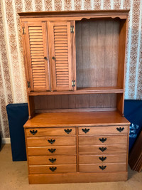 Solid Maple Dresser and Matching Bookcase Hutch