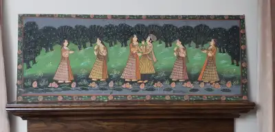 Mughal miniature painting on canvas, View more