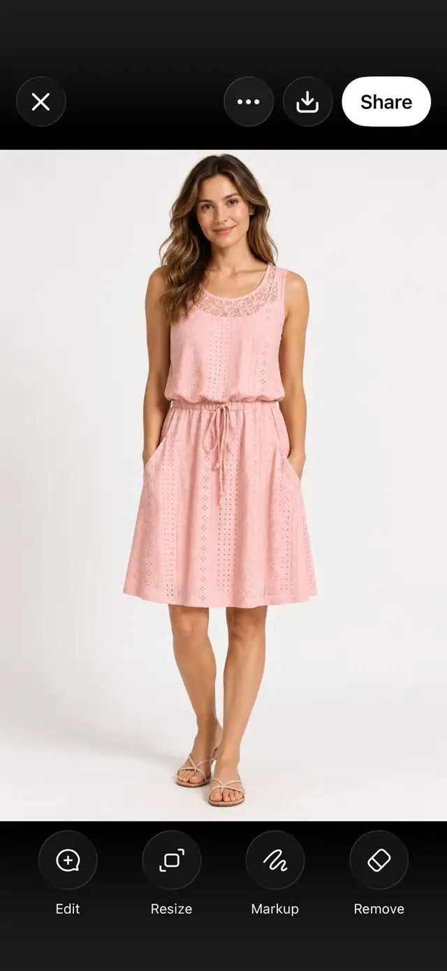 Eyelet Lace Mini Dress-S