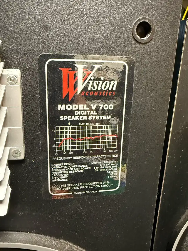 Vision Acoustics stereo speakers model V700 in Speakers in Markham / York Region - Image 7