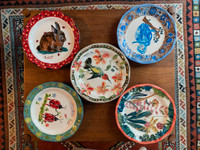 Set of 5 Anthropologie Nathalie Lete Dishes - Dinner Plates
