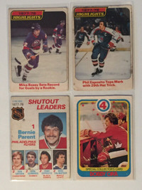 1978-79 OPC "Key" hockey cards, 4 cards, low grade