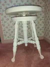 Antique Piano Stool - Adjustable Height