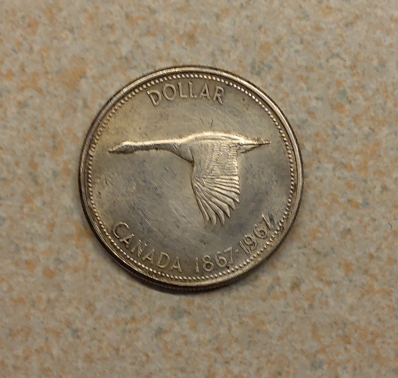 1867 1967 Silver Canadian Flying Goose Dollar Coin Arts