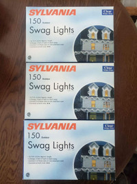 3 Sets of 150 Sylvania Outdoor Swag String Lights