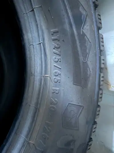 4- General Grabber LT275/65/20 load range E winter tires. Bought new last December, used for 3 month...
