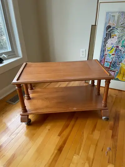 Maple rolling TV stand or  table, View more