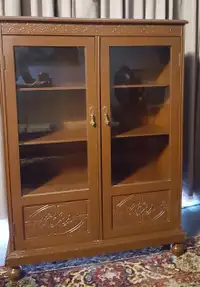 Antique 1920s Glass Door Cabinet