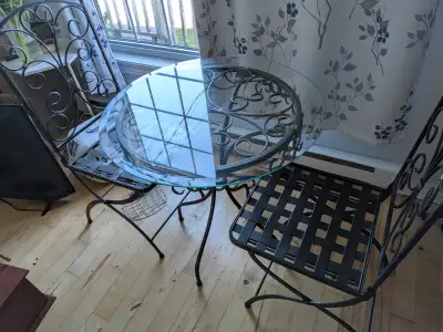 Metal bistro table and chairs set for sale!, View more