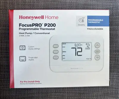 Honeywell Programable Thermostat (Focus Pro P200, NEW), View more