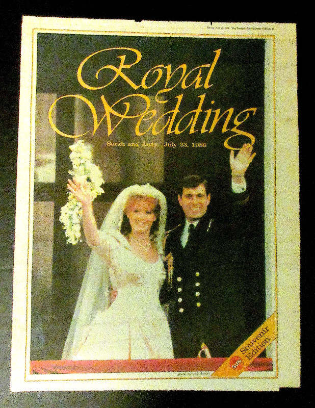 Toronto Sun Newspaper (July 25, 1986) Royal Wedding Andrew&Sarah in Arts & Collectibles in Stratford