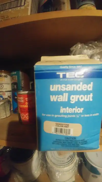 Tile grout,one unopened, others half full. $10 each or all for $20.