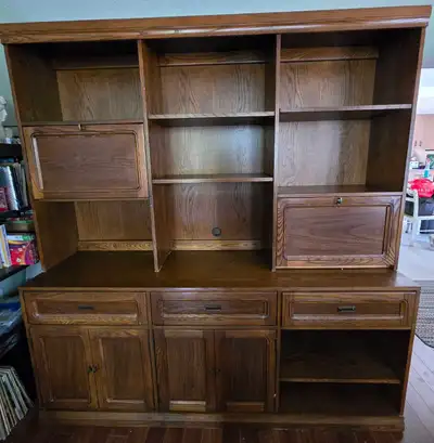 Traditional Solid Oak Wall Unit or Hutch, View more