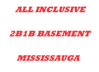 ALL INCLUSIVE 2BDRMS 2PARKING Basement for Rent in MISSISSAUGA
