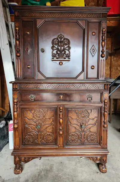 Solid wood antique cabinet / hutch, View more