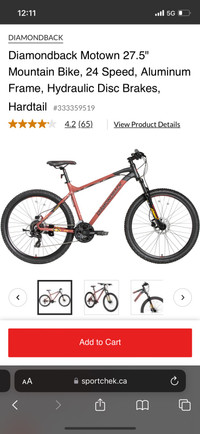 Brand new Diamondback adult size bike for sale