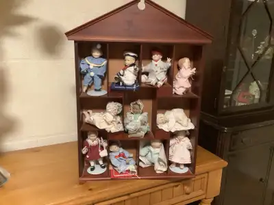 Porcelain dolls with frame holder, View more