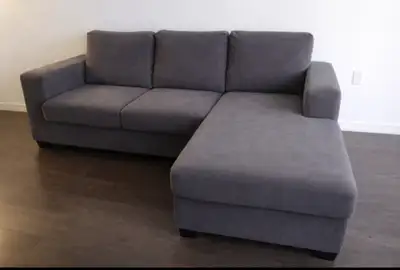 Beautiful Leon’s L-Shaped Sectional Sofa - Modern Grey Textured, View more