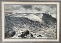 RARE | Framed Oil Original, Alan J. Bowyer (1902-1986) Seascape
