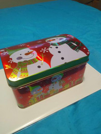Christmas Snowman Tin Box
