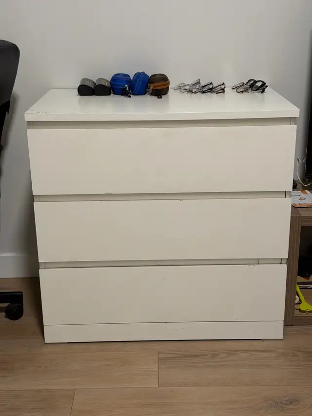 White 3-Drawer Dresser for Sale
