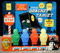 DRAGNET TARGET GAME  TIN TOY 1955 IN ORIGINAL BOX