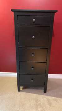 Ikea Hemnes Black/Brown Tall Dresser w/5 Drawers /*Free Delivery